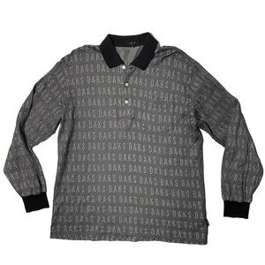Daks Golf Japan Long Sleeve Polo Shirt Men’s Size Large All Over Print í